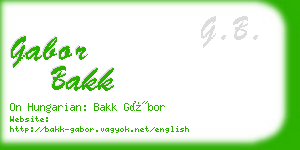 gabor bakk business card